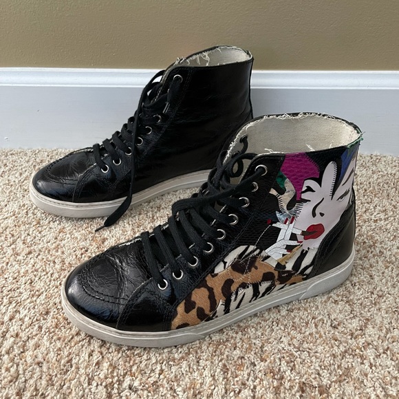 Saint Laurent antibes patchwork high tops sz 41 - Picture 10 of 13